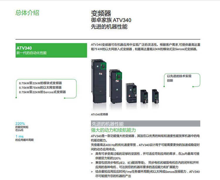 SCHNEIDER/ʩ͵µ ATV340ϵиܱջʸͱƵ ATV340U22N4 (ģʽ) 2.2kW 380-480V