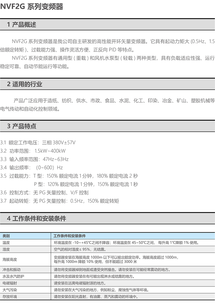 CHNT/̩ NVF2GϵͨñƵ NF2G-1.5kW-PS4 (ˮ)